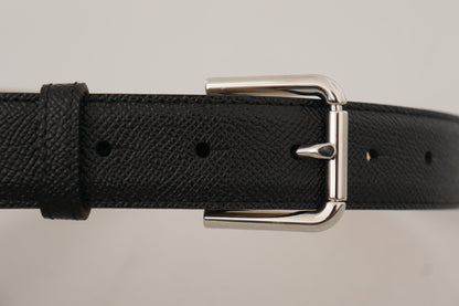 Cinturón de cuero auténtico negro elegante