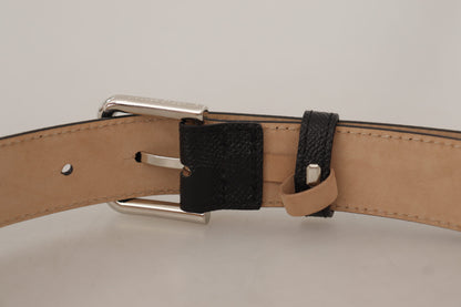 Cinturón de cuero auténtico negro elegante