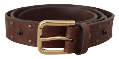 Cinturón de cuero elegante con hebilla de metal