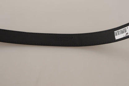 Cinturón elegante de lona y cuero negro