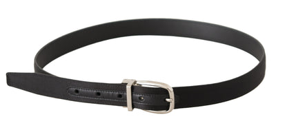 Cinturón elegante de diseño de lona y cuero negro