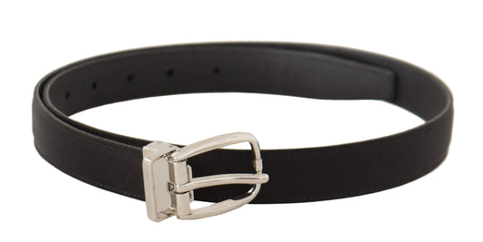 Cinturón elegante de diseño de lona y cuero negro