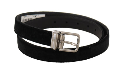 Elegante cinturón de diseño de terciopelo negro