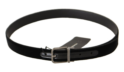 Elegante cinturón D&amp;G de cuero y algodón negro