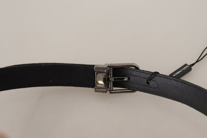 Elegante cinturón D&amp;G de cuero y algodón negro