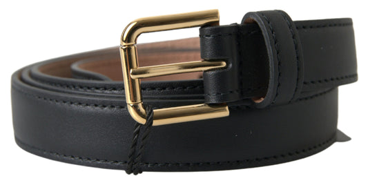 Elegante cinturón de cuero italiano con hebilla de metal