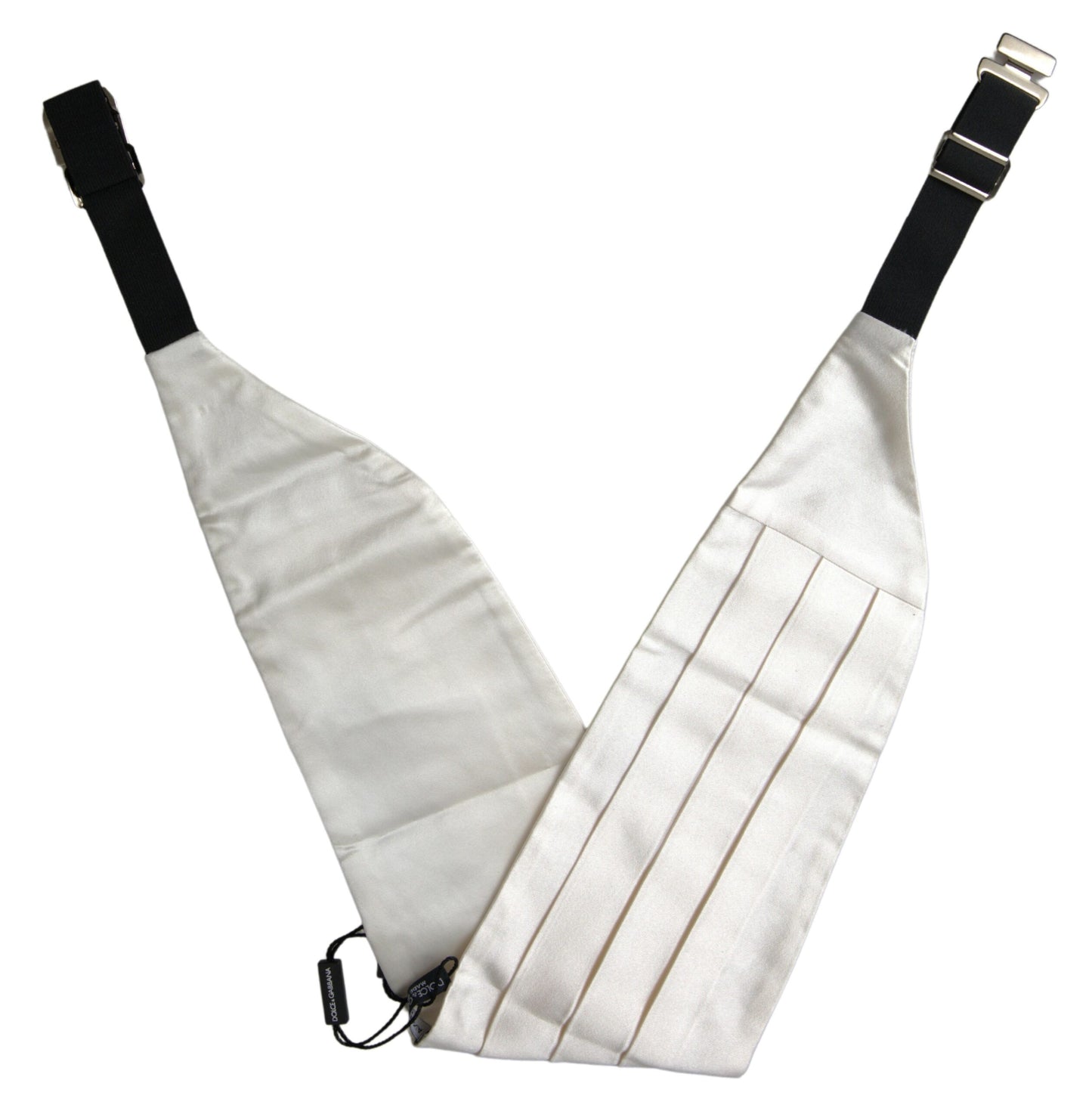 Elegante fajín de seda blanca