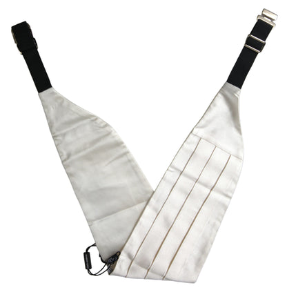 Elegante fajín de seda blanca