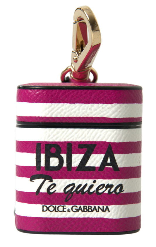 Estuche elegante de cuero fucsia para Airpods