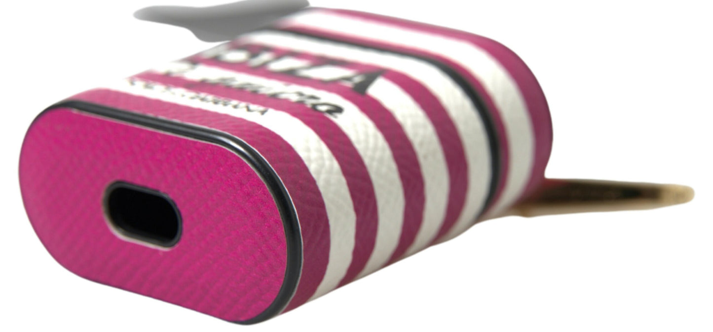 Estuche elegante de cuero fucsia para Airpods