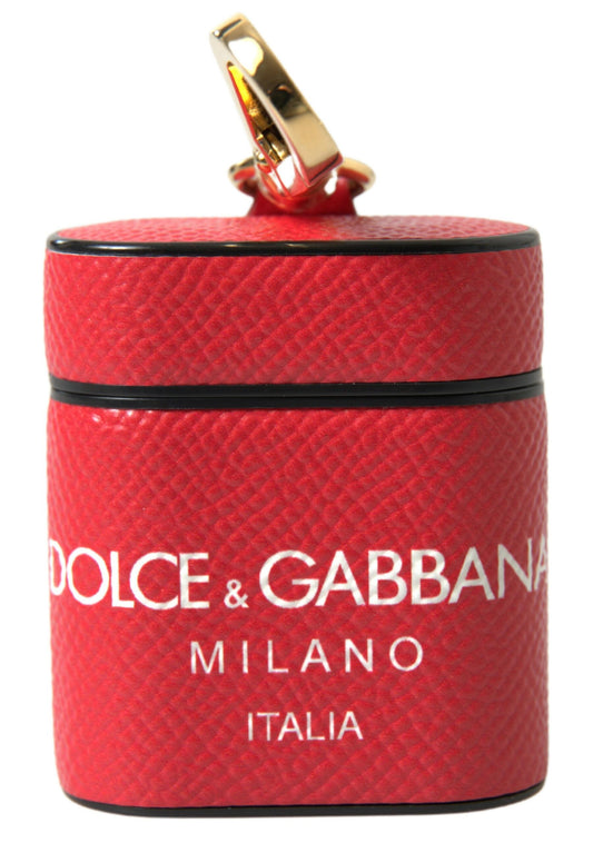 Elegante funda de cuero rojo para Airpods