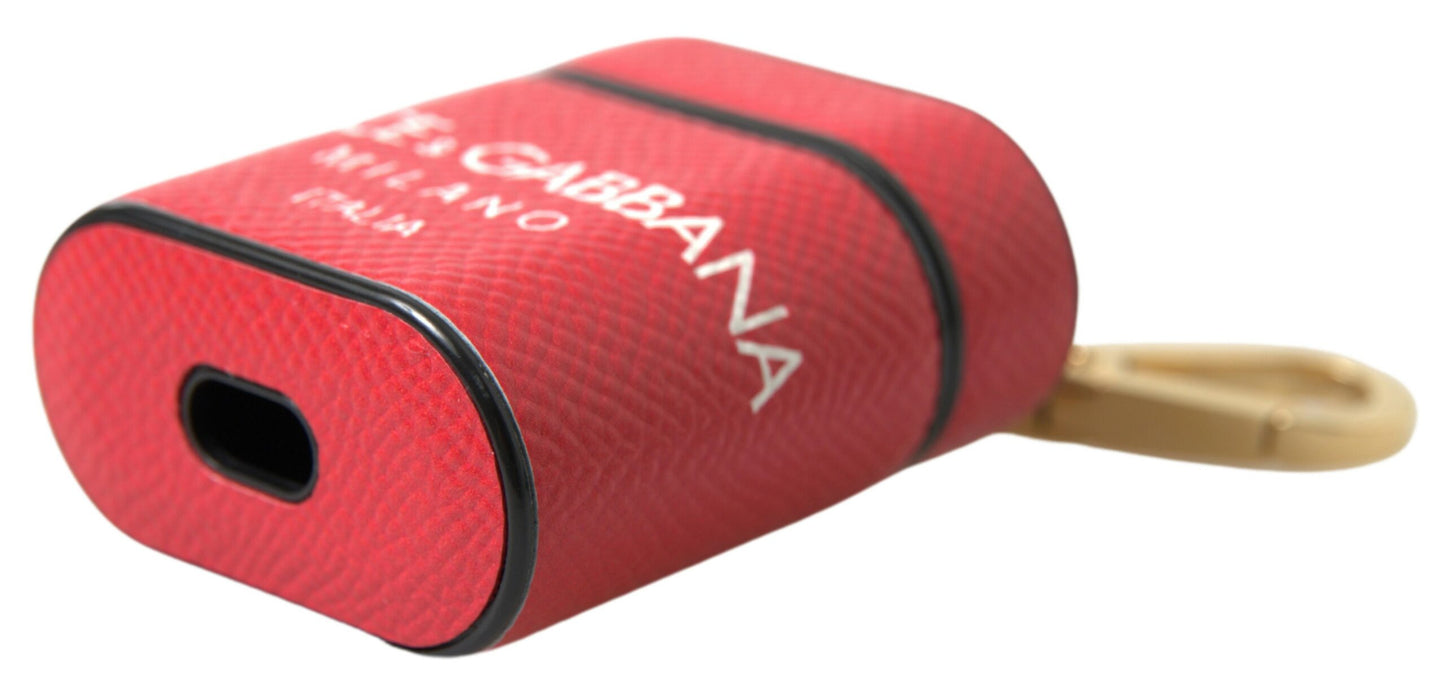 Elegante funda de cuero rojo para Airpods