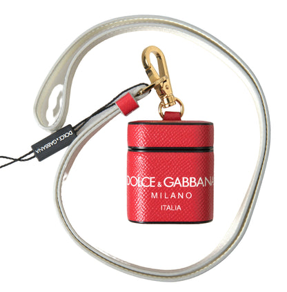 Elegante funda de cuero rojo para Airpods