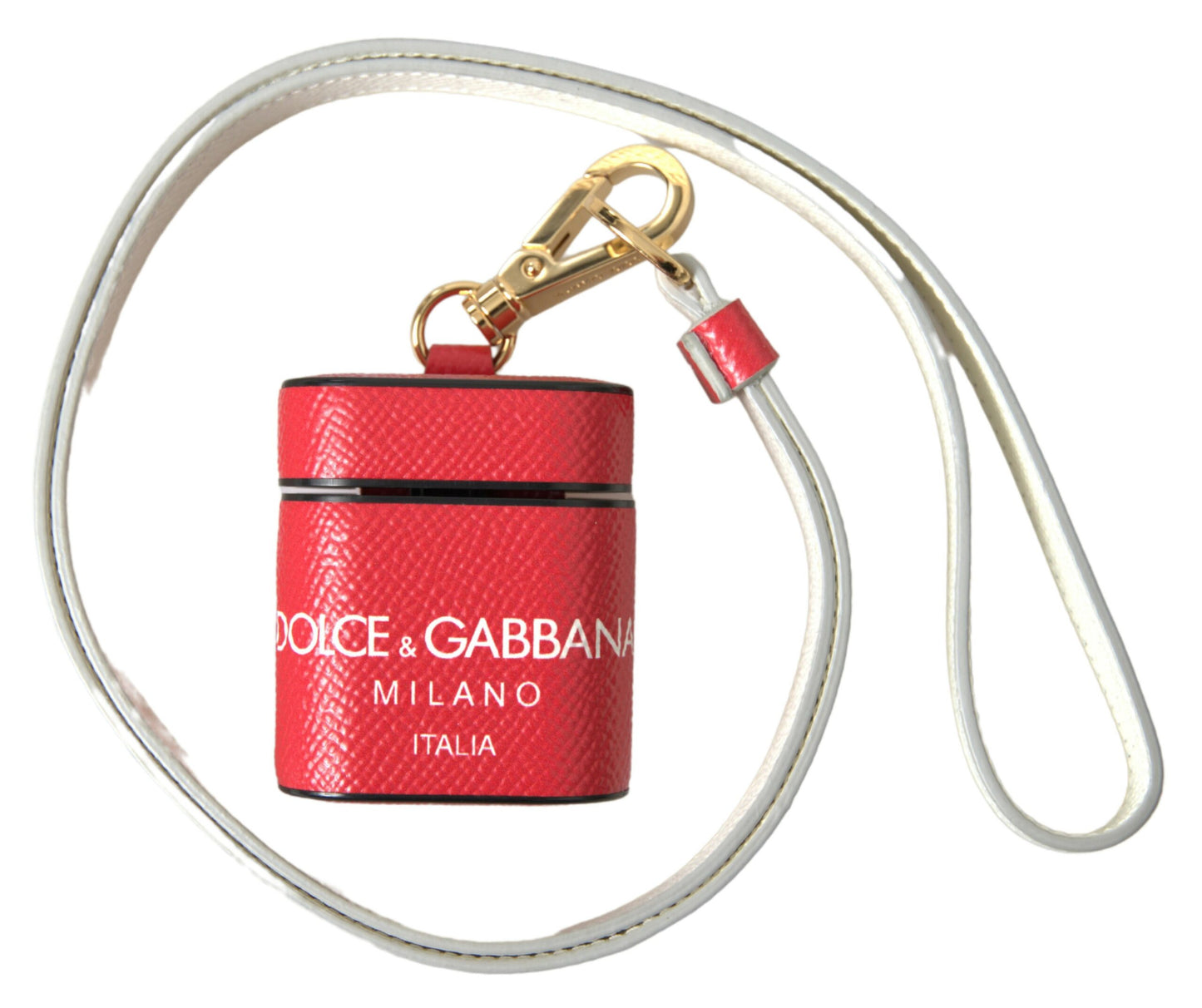Elegante funda para AirPods de piel de becerro roja
