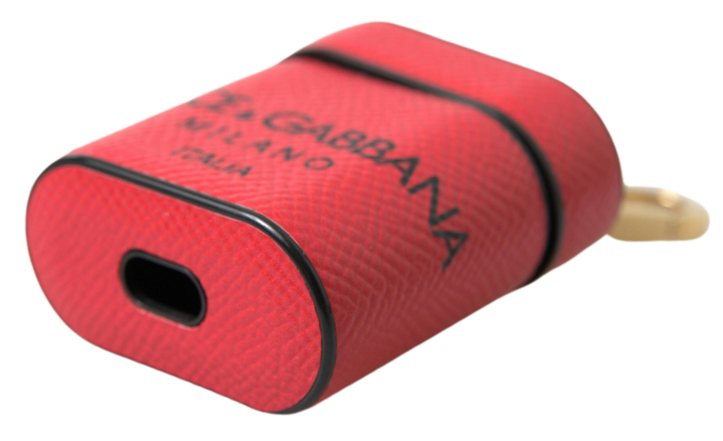 Elegante funda de cuero para Airpods en negro y rojo