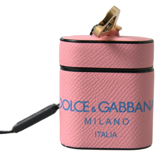 Estuche elegante de piel de becerro para AirPods en rosa