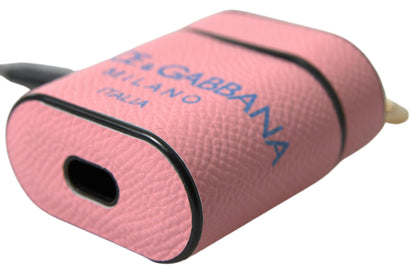 Estuche elegante de piel de becerro para AirPods en rosa