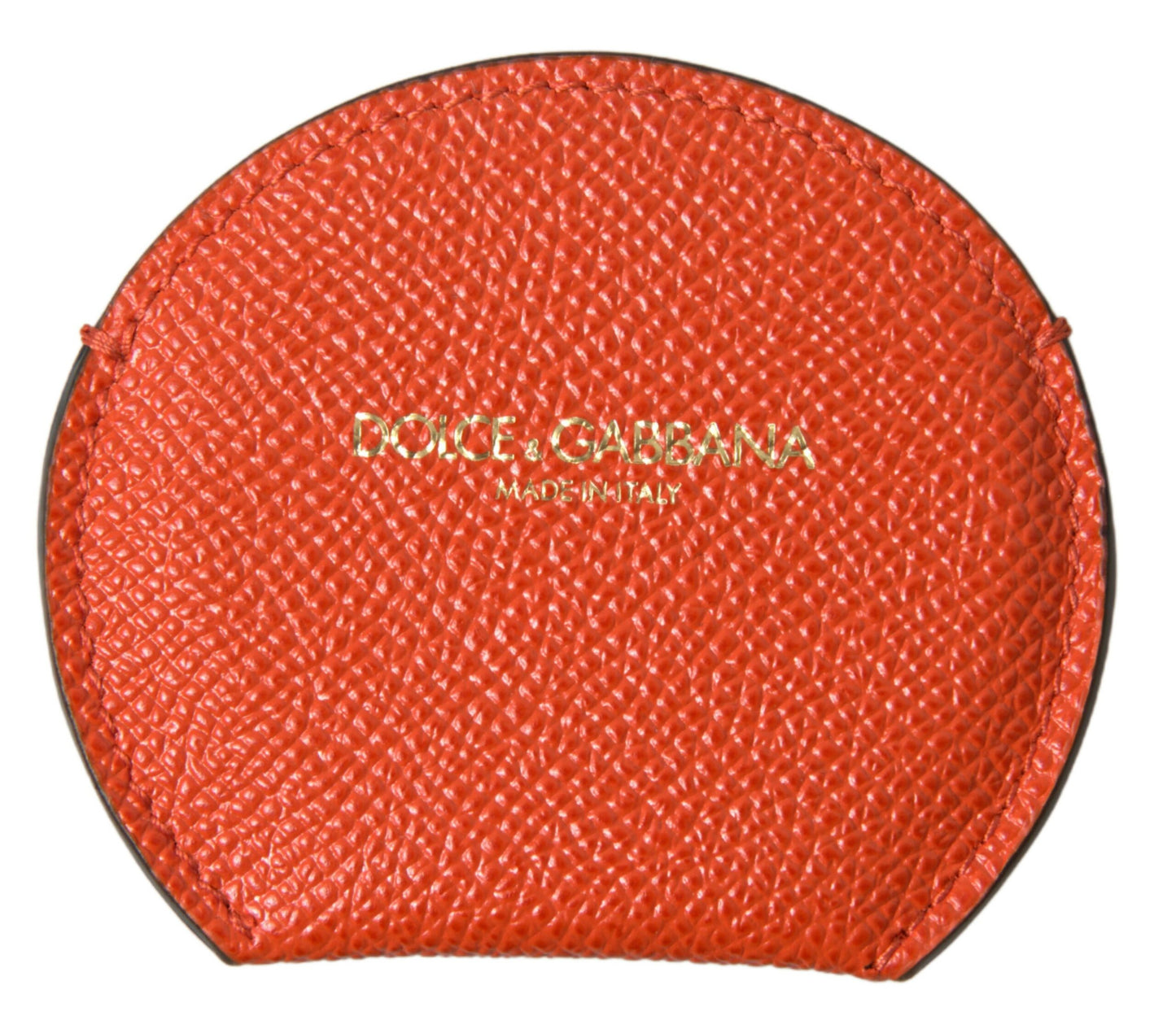 Elegante porta espejo de piel de becerro naranja