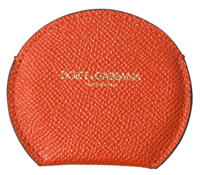 Elegante porta espejo de piel de becerro naranja