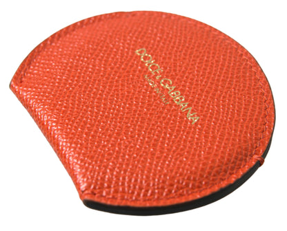 Elegante porta espejo de piel de becerro naranja