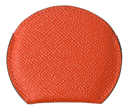 Elegante porta espejo de piel de becerro naranja