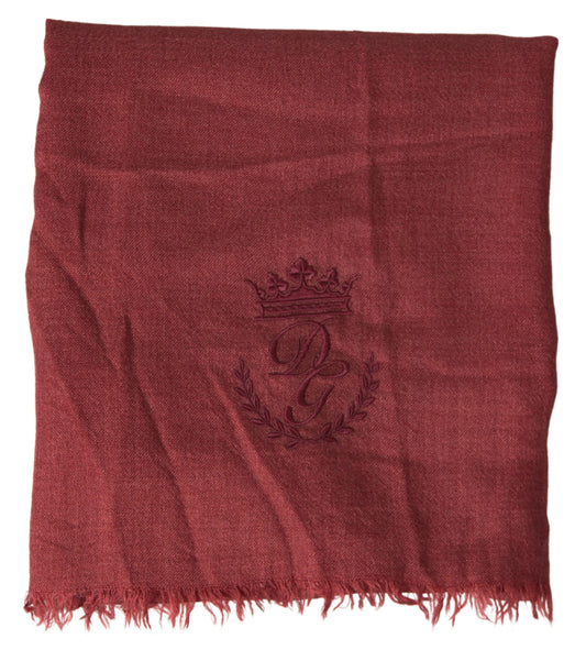 Bufanda de seda de cachemira de lujo para hombre color granate
