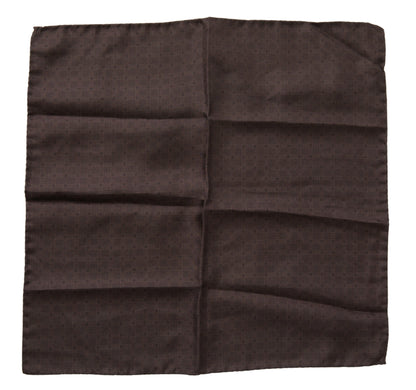 Elegante pañuelo cuadrado de seda para hombre en marrón intenso