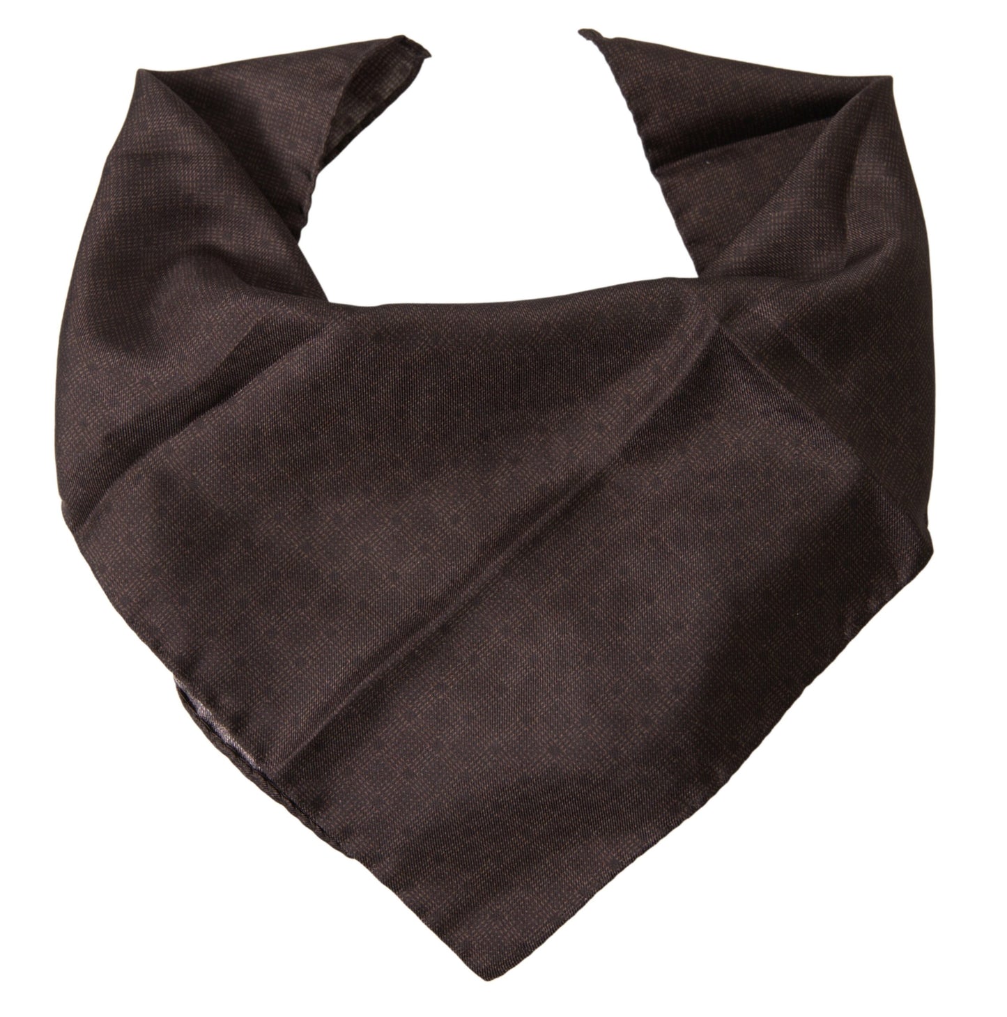 Elegante pañuelo cuadrado de seda para hombre en marrón intenso