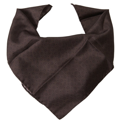 Elegante pañuelo cuadrado de seda para hombre en marrón intenso