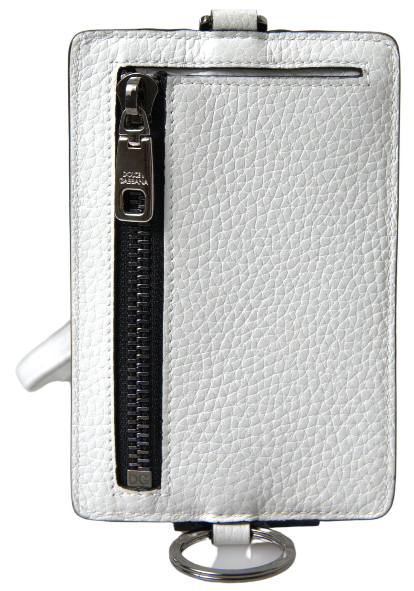 Elegante cordón para tarjetero de cuero blanco
