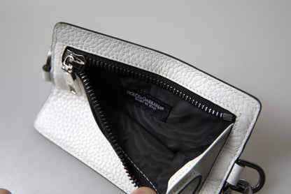 Elegante cordón para tarjetero de cuero blanco