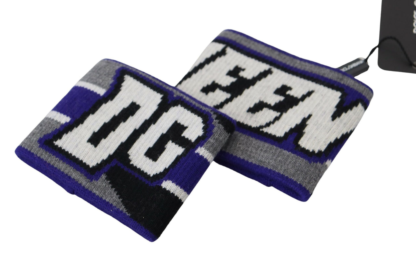 Muñequera de lana morada real