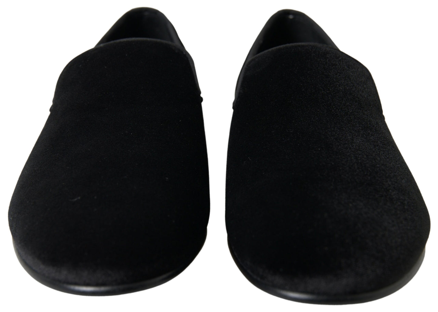 Elegantes mocasines negros de terciopelo para hombre