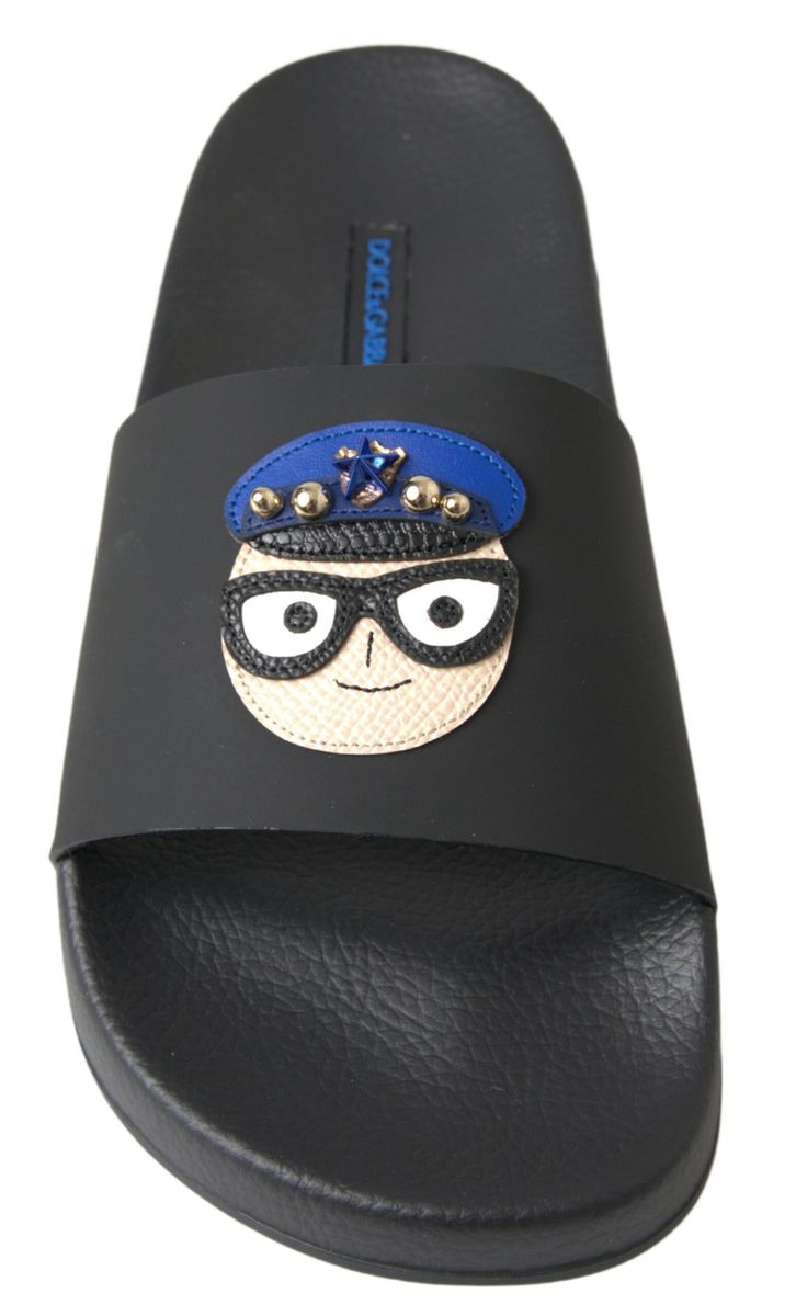 Sandalias elegantes de cuero negro