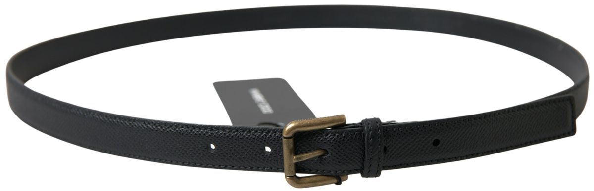 Cinturón elegante de cuero italiano negro