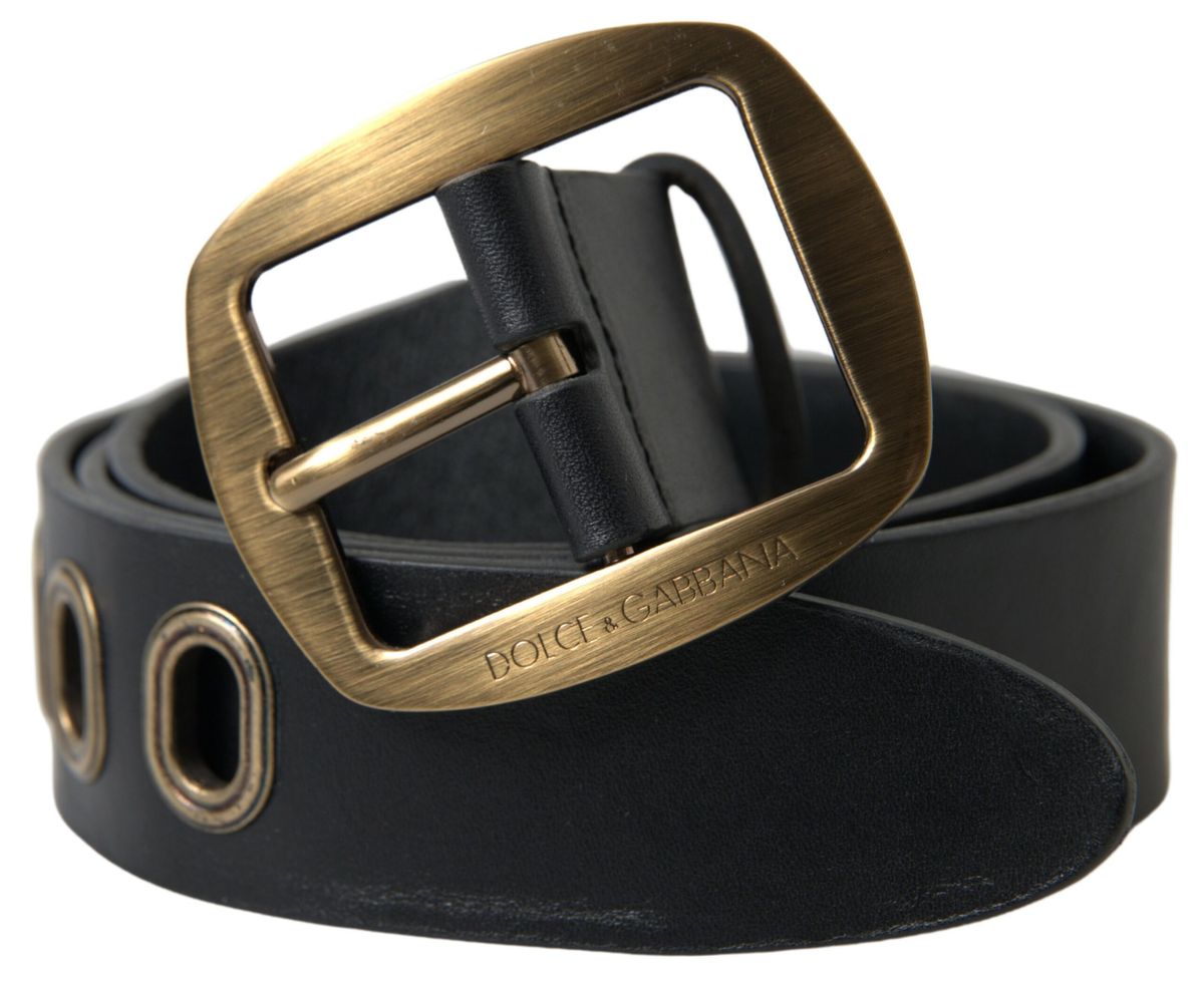 Cinturón de cuero italiano elegante con hebilla de metal