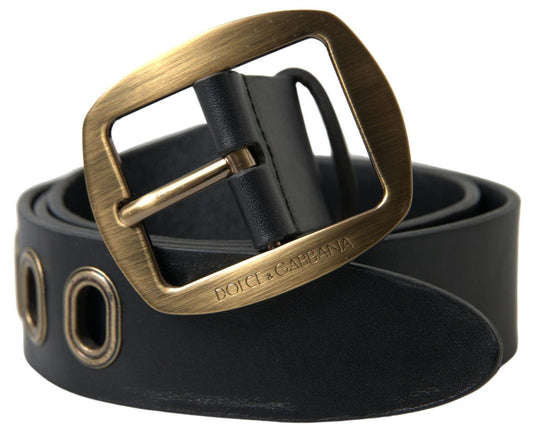 Cinturón de cuero italiano elegante con hebilla de metal