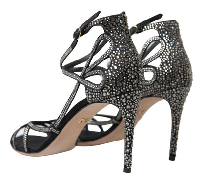 Rhinestone Stiletto Sandal Satin Shoes