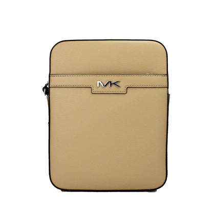 Bolso bandolera de vuelo Cooper mediano de piel granulada color camello