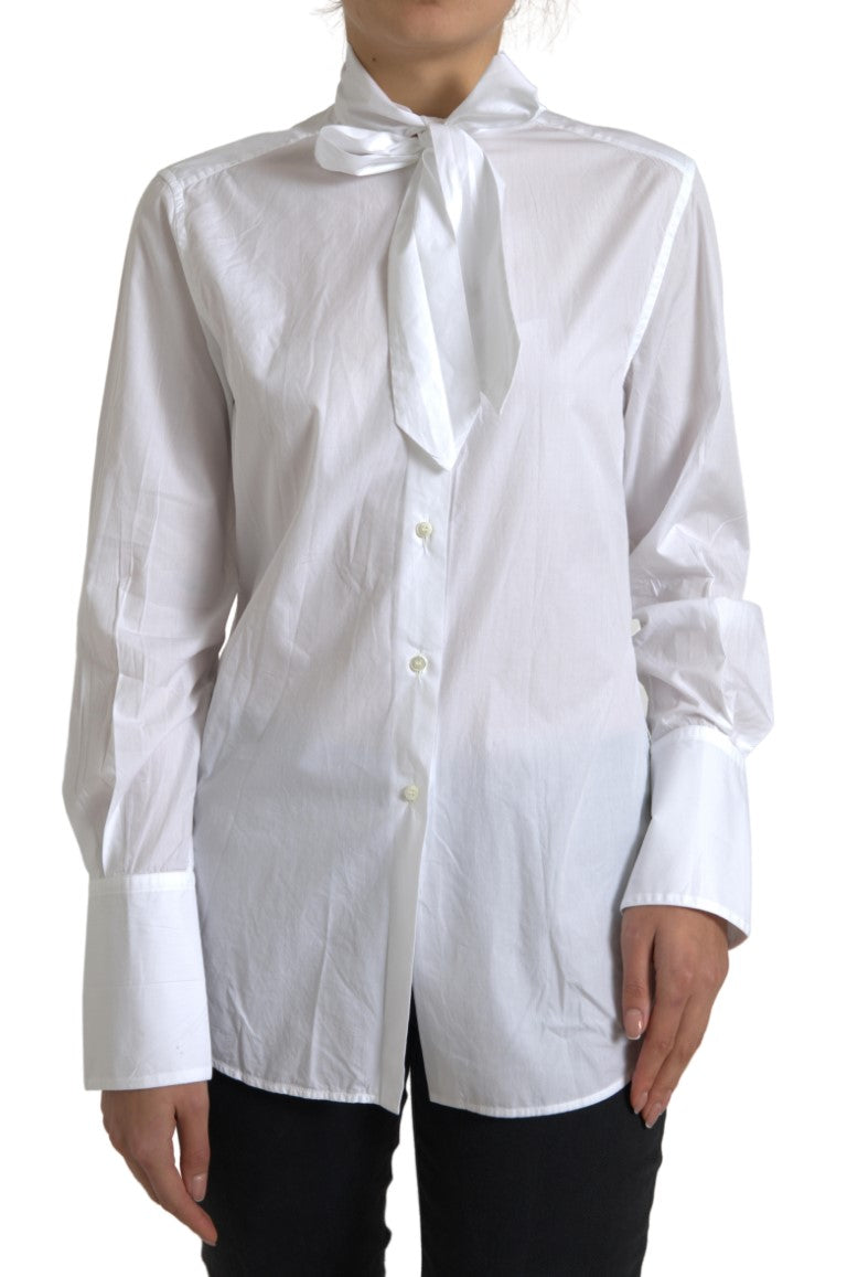Camisa elegante de manga larga de algodón blanco