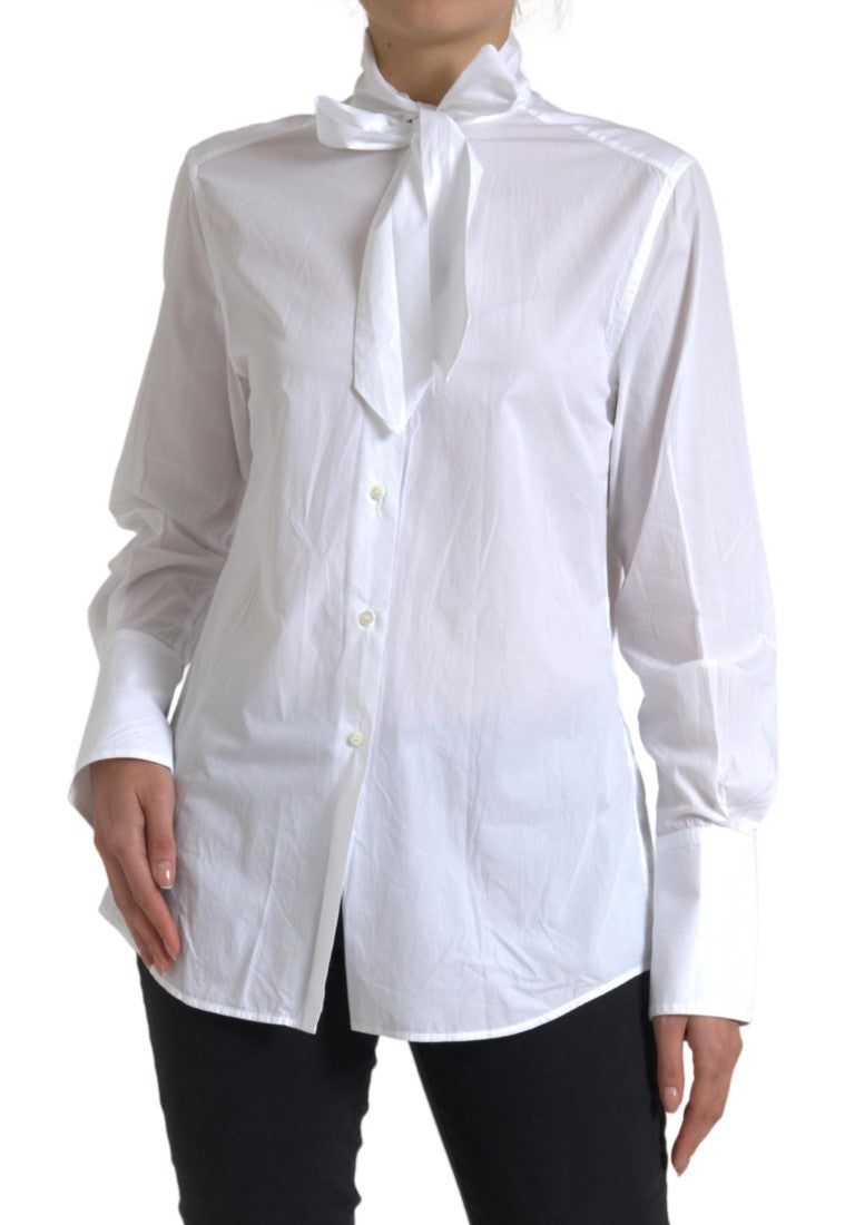 Camisa elegante de manga larga de algodón blanco