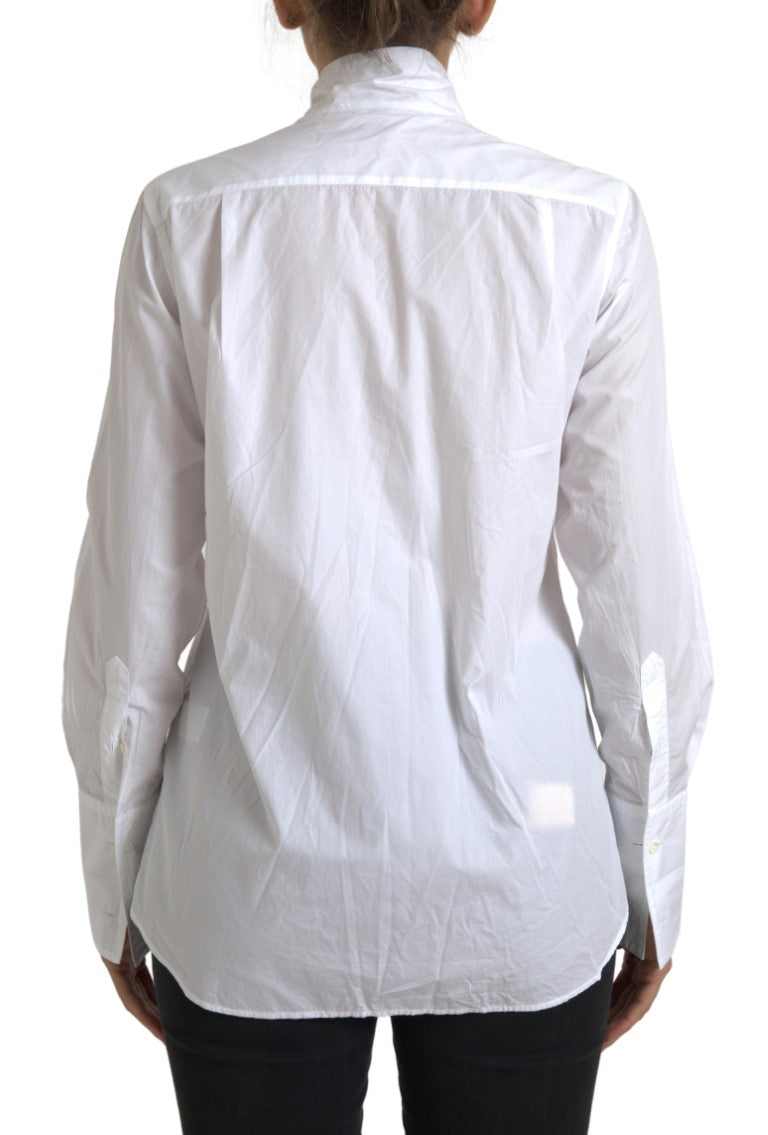 Camisa elegante de manga larga de algodón blanco