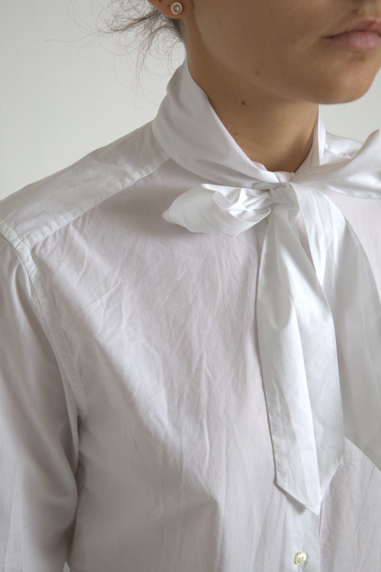 Camisa elegante de manga larga de algodón blanco