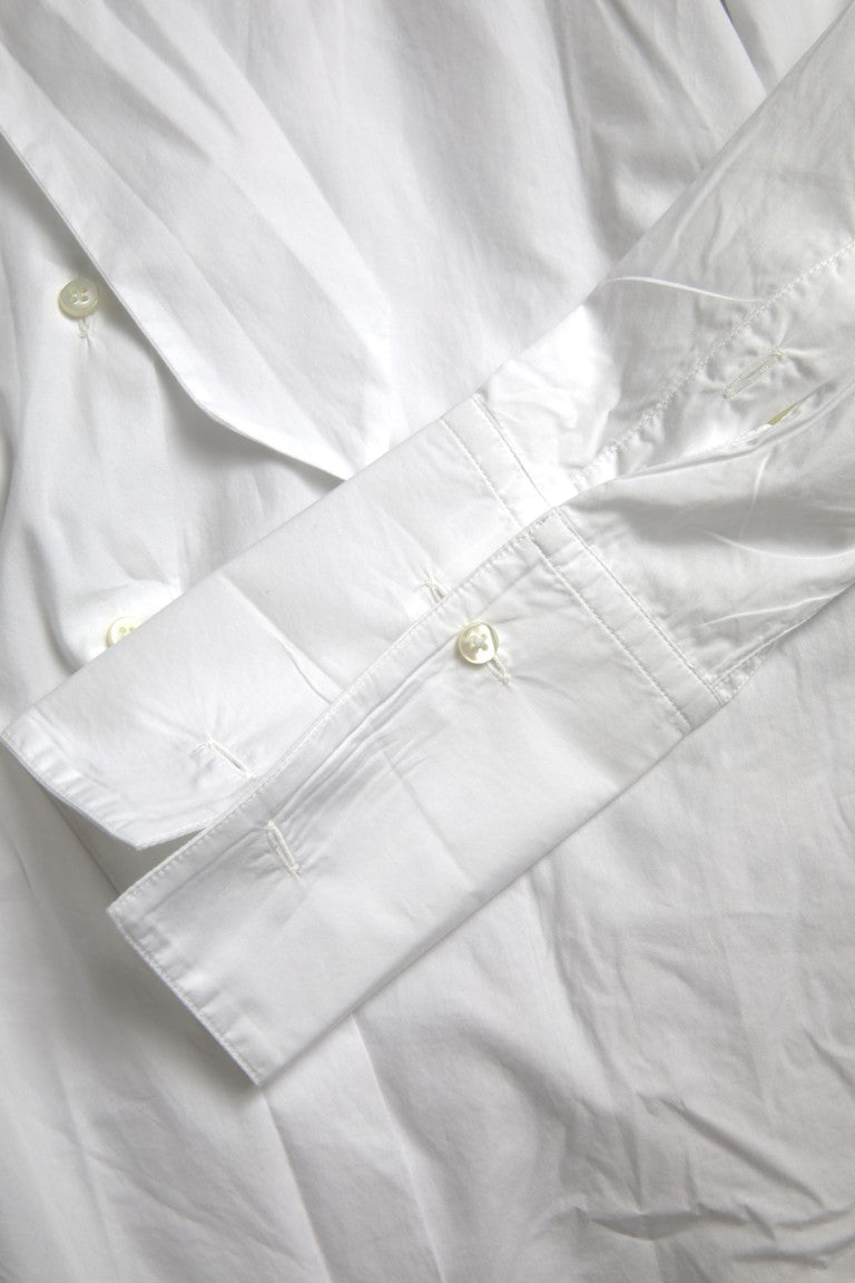 Camisa elegante de manga larga de algodón blanco