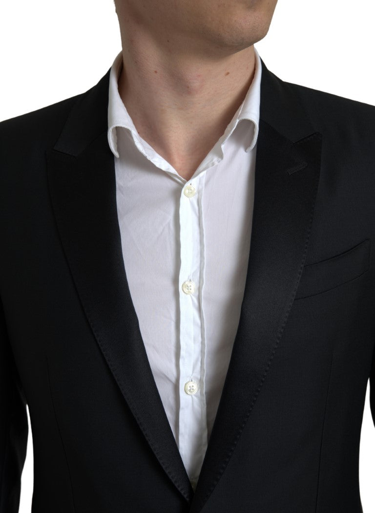 Exquisito blazer de mezcla de lana de corte entallado