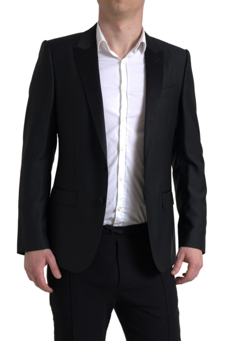 Exquisito blazer de mezcla de lana de corte entallado