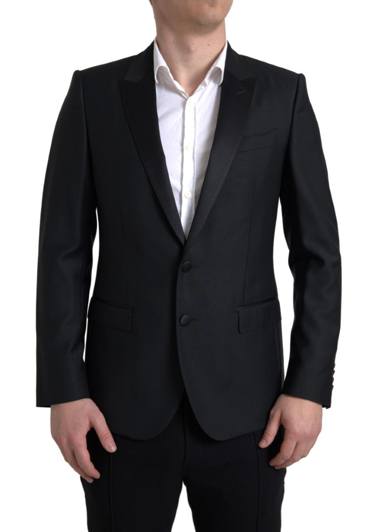 Exquisito blazer de mezcla de lana de corte entallado