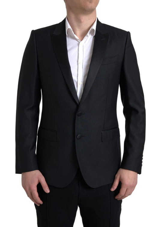 Exquisito blazer de mezcla de lana de corte entallado