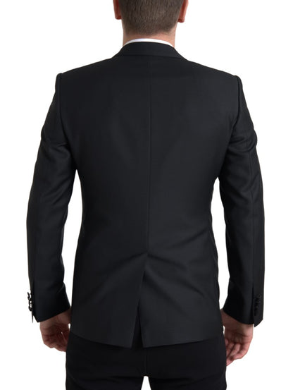 Exquisito blazer de mezcla de lana de corte entallado