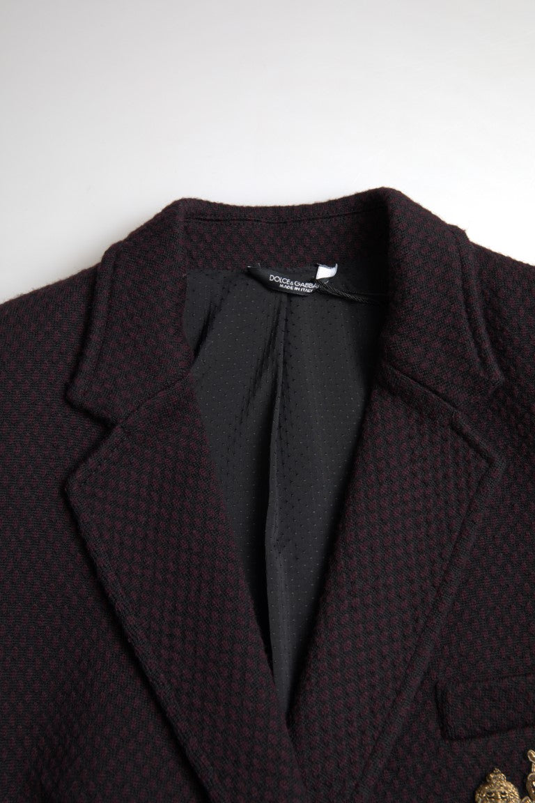 Elegante blazer cruzado de lana morado